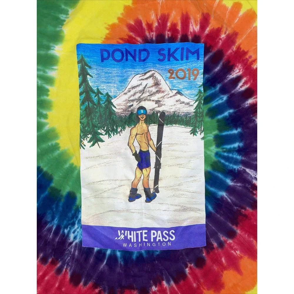 White Pass WA Pond Skim 2019T Shirt Unisex XL‎ Tye Dye